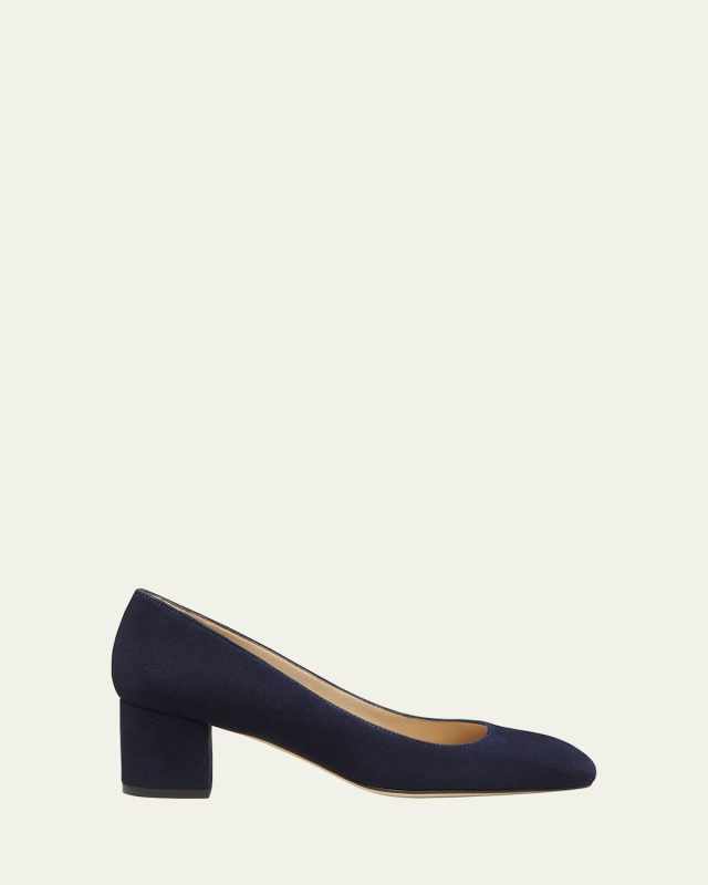 Maeve Suede Block-Heel Pumps
